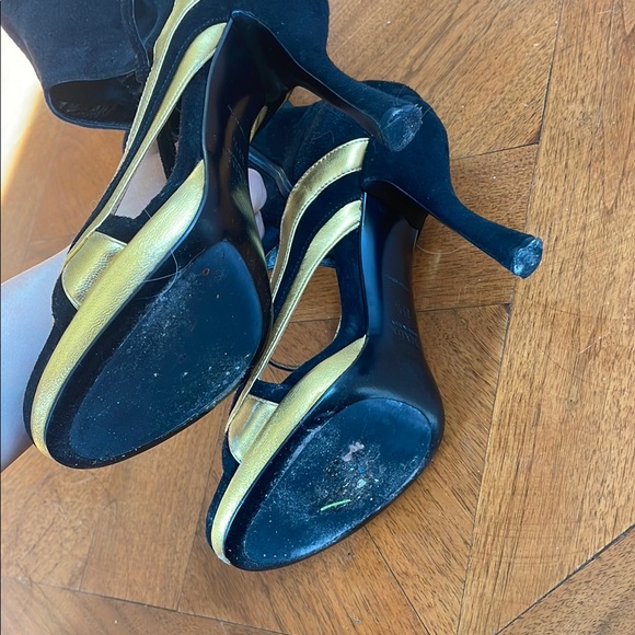 Prada Gold & Suede heels - Picture 14 of 15